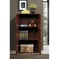 thumbnail image 3 of Hodedah 3 Shelf 6 Door Multi-Purpose Wooden Bookcase in Mahogany Finish, 3 of 5