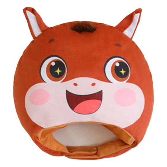 Tachiuwa Horse Plush Hat Novelty Photography Prop Funny Headwear for Boys Women Girls brown