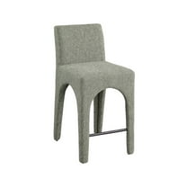 Meridian Furniture Gramercy Green Linen Textured Fabric Stool
