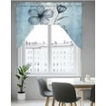 thumbnail image 5 of Blue Flower Kitchen Curtains Swag Valance for Windows/Bathroom/Cafe, Retro Gradient Texture Painting Plant Leaf Rod Pocket Drape Panel Swag Curtains Valance for Bedroom/Living Room 56"x36", 5 of 6