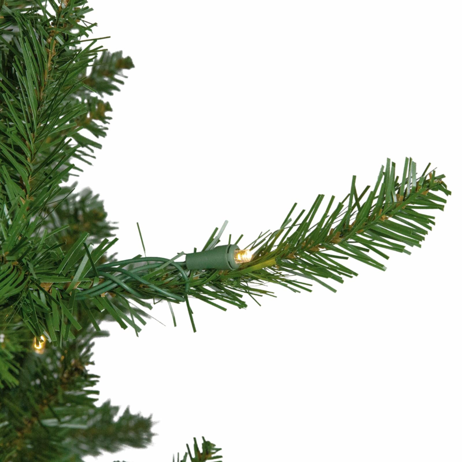 Northlight Clear Prelit LED Green Hinged Pine Christmas Tree, 7.5'