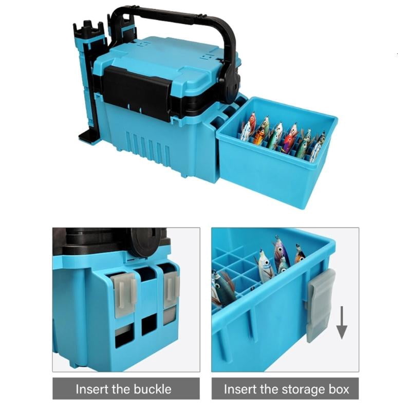CEORPER 36 Grid Night Fishing Baits Storage Tackle Box Lined Box Squid Jig Lures Case