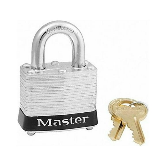 Master Lock Lockout Padlock,KA,Black,1-1/4"H,PK6 3KAS6BLK