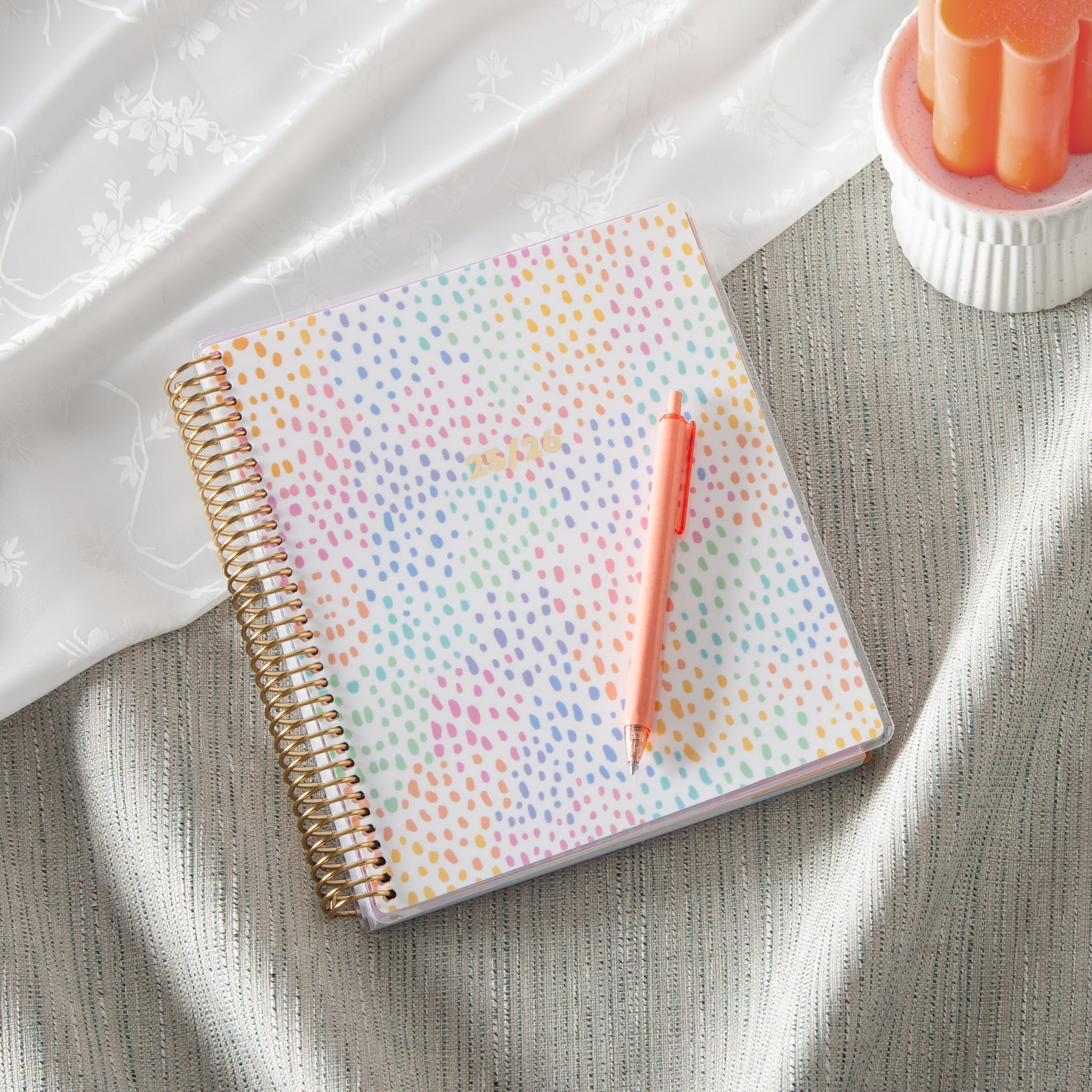 2025-26 Weekly Monthly Planner, 7x9, LiveWell, Rainbow