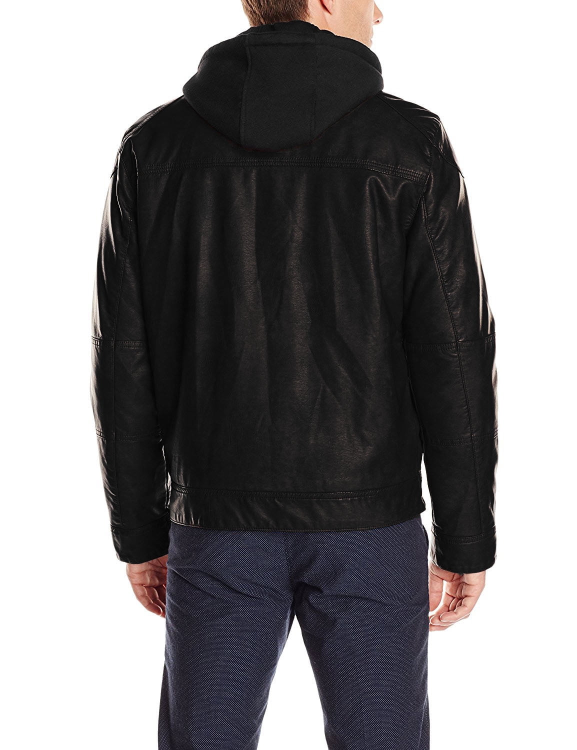 Luis Leather Mens Solid Hoody Genuine Lambskin Leather Jacket, Biker Jacket With Removable Hood