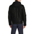 thumbnail image 3 of Luis Leather Mens Solid Hoody Genuine Lambskin Leather Jacket, Biker Jacket With Removable Hood, 3 of 4