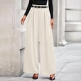 thumbnail image 5 of Dwellite Womens Wide Leg Trousers 2026 Elastic High Waisted Dress Pants Pleated Slacks Flowy Business Work Palazzo Pants Beige L, 5 of 7