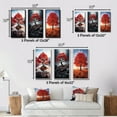 thumbnail image 4 of Designart "Coral Tree Maple Euphony" Floral Framed Wall Art Set Of 3 - Coral Tree Maple Frame Canvas Set For Living Room Decor, 4 of 6