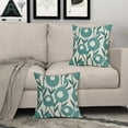 thumbnail image 3 of Teal Pillow Covers 18x18 Set of 2 Spring Summer Floral Minimalist Art Geometry Flower Modern Style Decorative Throw Pillow Cases Outdoor Farmhouse Decor for Sofa Couch Bed, 3 of 6
