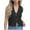 Black, variant on Womens Trendy Leisure New Sleeveless V-Neck Halter Knit Button Down Undershirt Summer Sleeveless Scoop Neck Ribbed Workout Tank Tops Black M