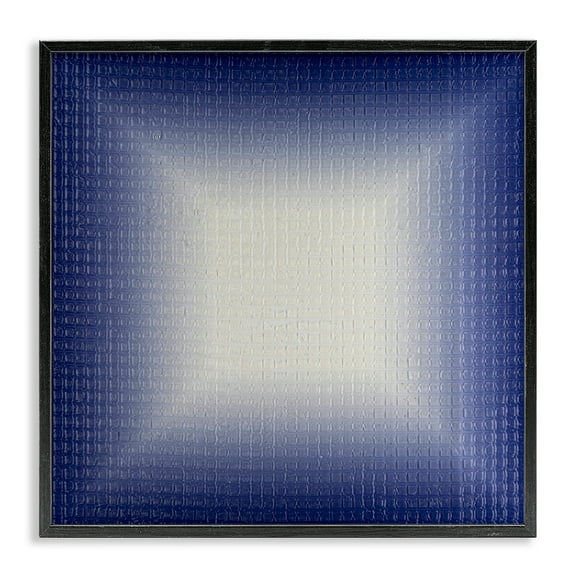 Stupell Industries Blue Ombre Fade Abstract Painting Black Framed Art Print Wall Art, 12 x 12