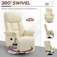 thumbnail image 5 of HOMCOM Adjustable Swivel Recliner Chair with Padded Arms, Cream White, 5 of 10