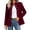 Wine 23, variant on Karymi Rain Jacket Solid Long Sleeve Collar Double Breasted Gold Button Blazer Jacket, Open Front Suit Coat with Flap Side Pockets Rain Coats for Women