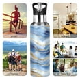 thumbnail image 4 of ALAZA Blue Gold Marble Water Bottle Insulated Flask Stainless Steel Straw Lid 20 oz, 4 of 6