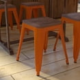 thumbnail image 3 of Flash Furniture Kai Series 18"H Square Backless Dining Barstool, Orange (Set of 4), 3 of 11