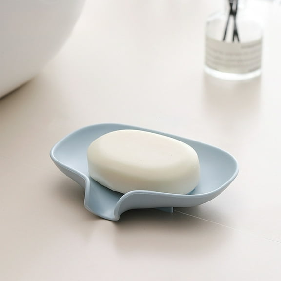Hiroekza Soap Holder for Bathroom Soap Dish for Shower Plastic Soap Saver Keep Soap Bars Dry Clean & Easy Cleaning for Bathroom Kitchen Sink Blue
