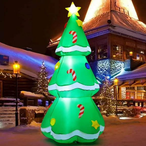 GOOSH Christmas Inflatable 5 FT Inflatable Christmas Tree, Christmas Blowup Tree Outdoor Christmas Tree Inflatable with Lights, Inflatable Christmas Decoration Clearance for Xmas/Holiday/Party/Garden