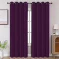 thumbnail image 1 of CUCRAF Cortinas opacas moradas de 95 pulgadas de largo, 2 paneles, juego de cortinas y cortinas para oscurecer la habitación, sala de estar, dormitorio, aislamiento térmico, cortina de ventana con oja, 1 of 1