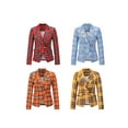 thumbnail image 7 of Qiylii Women Jacket, Long Sleeve Plaid Tailored Collar Slim-Waist Formal Coat, 7 of 7