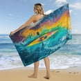 thumbnail image 4 of Colorful Kayaks Glide Across The Lake Oversized -Washed Lightweight Quick Dry Beach Towels - 32"x63", 4 of 7