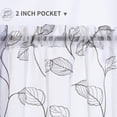 thumbnail image 3 of Curtainking Kitchen Curtains 24 inch Leaf Embroidered Tiers Kitchen Windows Farmhouse Small Curtains Sheer Tiers Voile Cafe Curtains Rod Pocket 2 Panels Grey on White, 3 of 6
