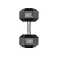 thumbnail image 1 of Fixed Dumbbell, 60LB Rubber Coated Dumbbell Free Weights with Solid Cast-Iron Core Grip, 1 of 5