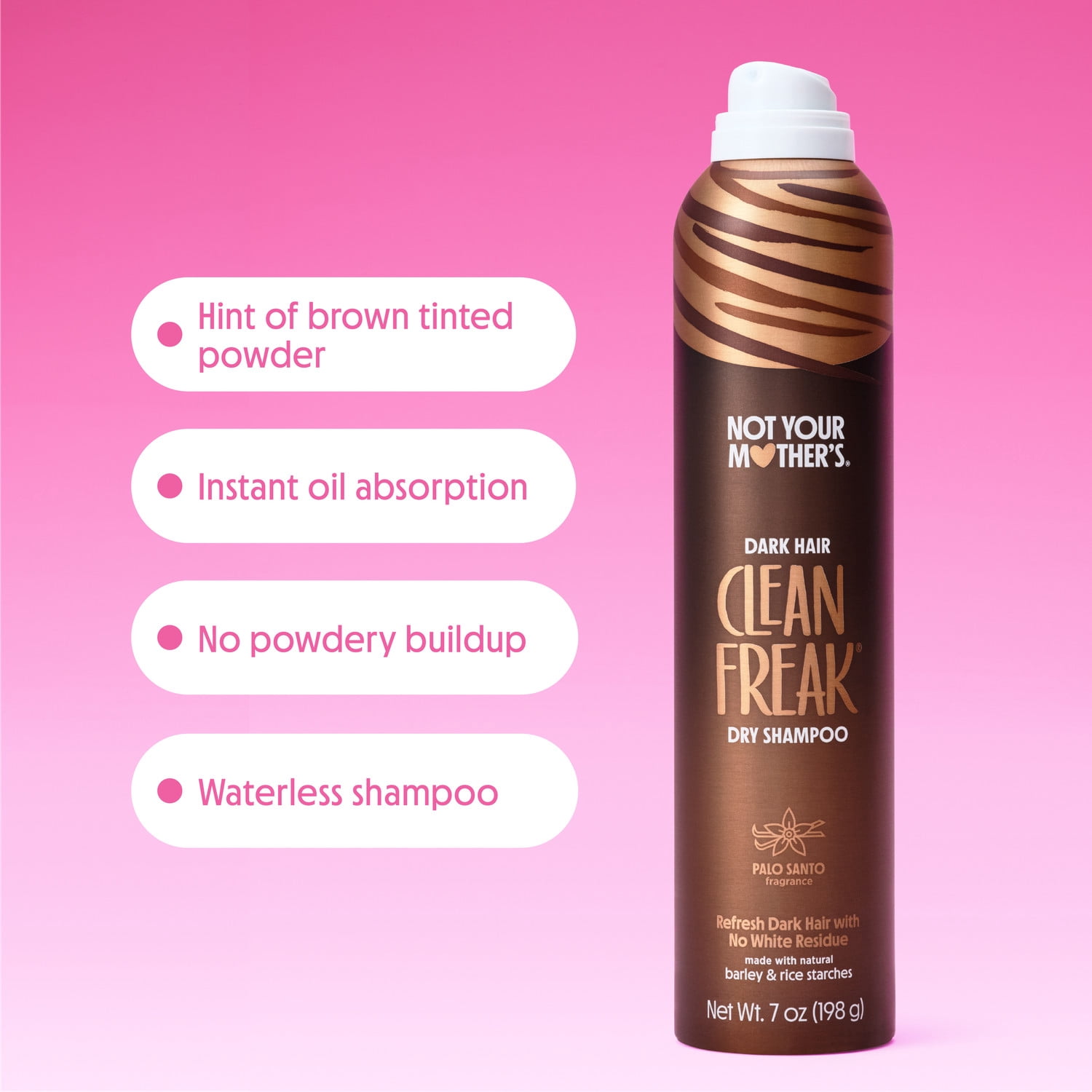(3 pack) Not Your Mother's Clean Freak Dry Shampoo for Dark Hair Shades, 7 oz