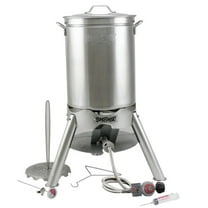 Bayou Classic 200-440 Turkey Fryer Kit, 58,000 Btu, Propane, Stainless Steel, Silver