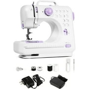 Sewing Machine for Beginners - Portable Electric Hand Mini Sewing Machine 12 Built-In Stitches with 2 Speed Foot Pedal Small Handheld Maquina de Coser Purple