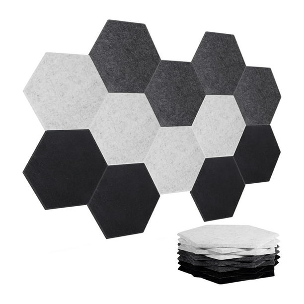 Paneles Acústicos, Paquete de 12 Paneles de Pared Insonorizados, Autoadhesivos Que Absorben el Sonido, Paneles Insonorizados Hexagonales