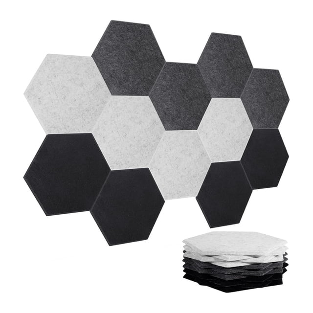 Paneles Acústicos, Paquete de 12 Paneles de Pared Insonorizados, Autoadhesivos Que Absorben el Sonido, Paneles Insonorizados Hexagonales