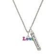 thumbnail image 1 of Delight Jewelry Rainbow Colored ''Love'' Silvertone Always My Mother Bar Charm Necklace, 23", 1 of 4