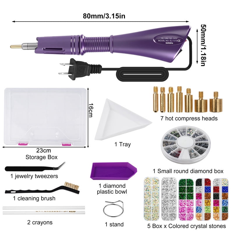 Hotfix Applicator DIY Hot Fix Rhinestone Applicator Wand Tool Kit for Clothes Fabric Crafts US