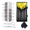 thumbnail image 1 of sweethay Kit de reparación de gafas de acero inoxidable, gafas de sol profesionales portátiles, herramienta de reparación de gafas, pinzas, Artesanía, 1 of 6