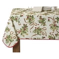 thumbnail image 2 of Violet Linen European Seasonal Christmas Ribbons Tablecloth Beige 60" X 102", 2 of 4
