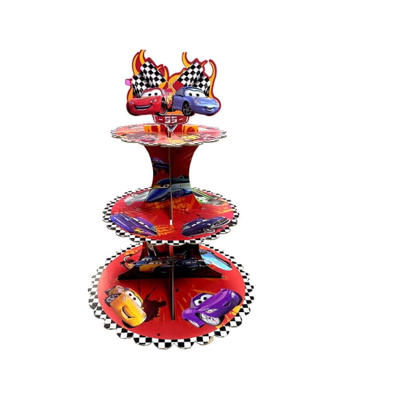 3 Tier Car Cupcake Stand, Car Cupcake Holder Cardboard Cupcake Tower