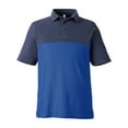 thumbnail image 4 of CORE365 CE112C Men's Fusion ChromaSoft™ Colorblock Polo-True Royal/ Classic Navy Heather-3XL, 4 of 6