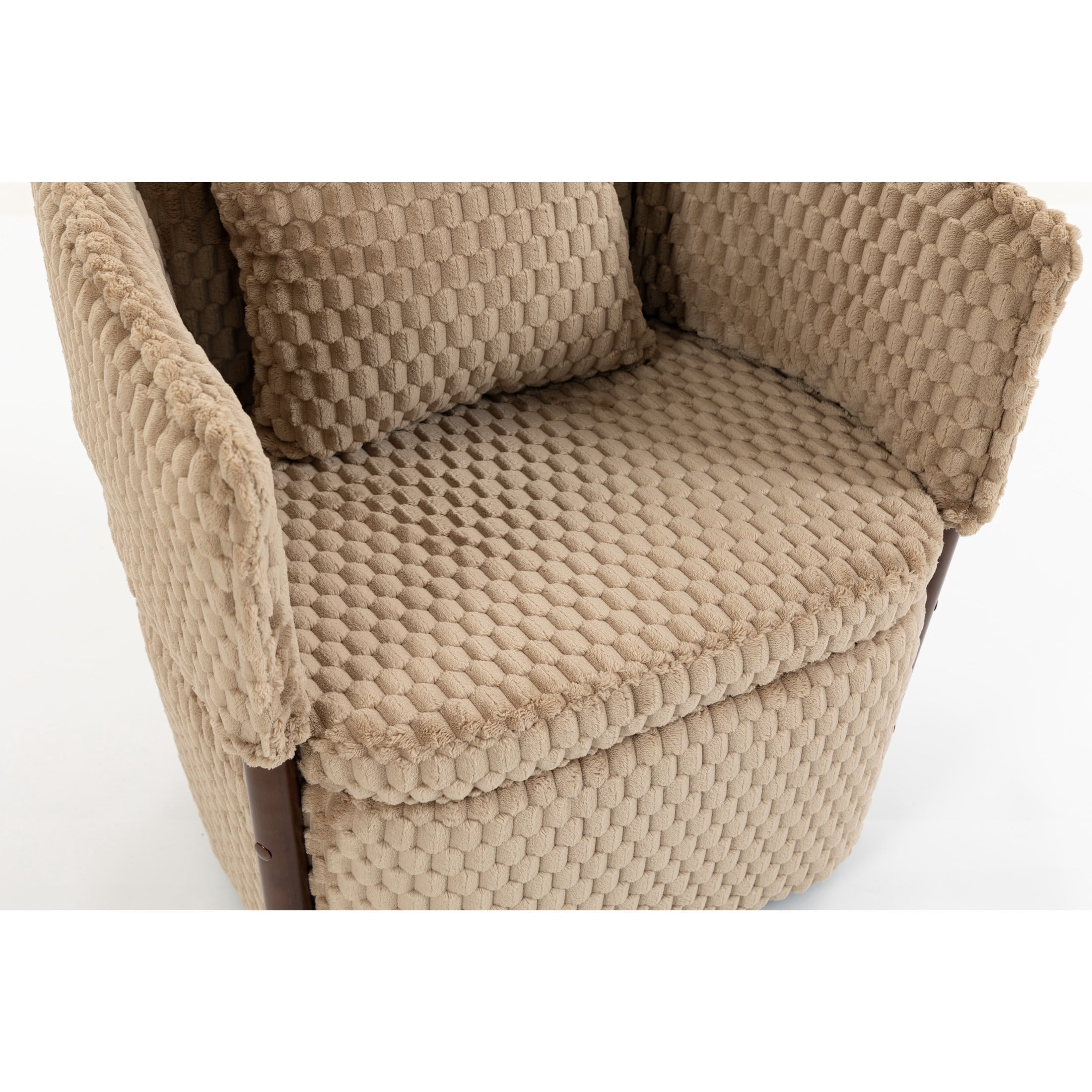 GDF Studio Derwin Mid-Century Modern 360° Swivel Accent Chair with Storage, Reading Armchair for Living Room, Khaki
