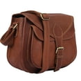 thumbnail image 5 of 12-Inch Full-Grain Leather Crossbody Tote Bag for Women, Vintage Shoulder Purse with Multiple Pockets, 5 of 6