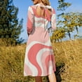 thumbnail image 5 of Abstract Pink Wavy Design Dress Summer Dresses Woman Street Style Big Size Casual Dress, 5 of 9