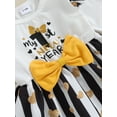 thumbnail image 6 of New Years Baby Girl Outfit Long Sleeve Romper Bear Suspender Skirt with Headband New Years Eve Clothes Sets, 6 of 7