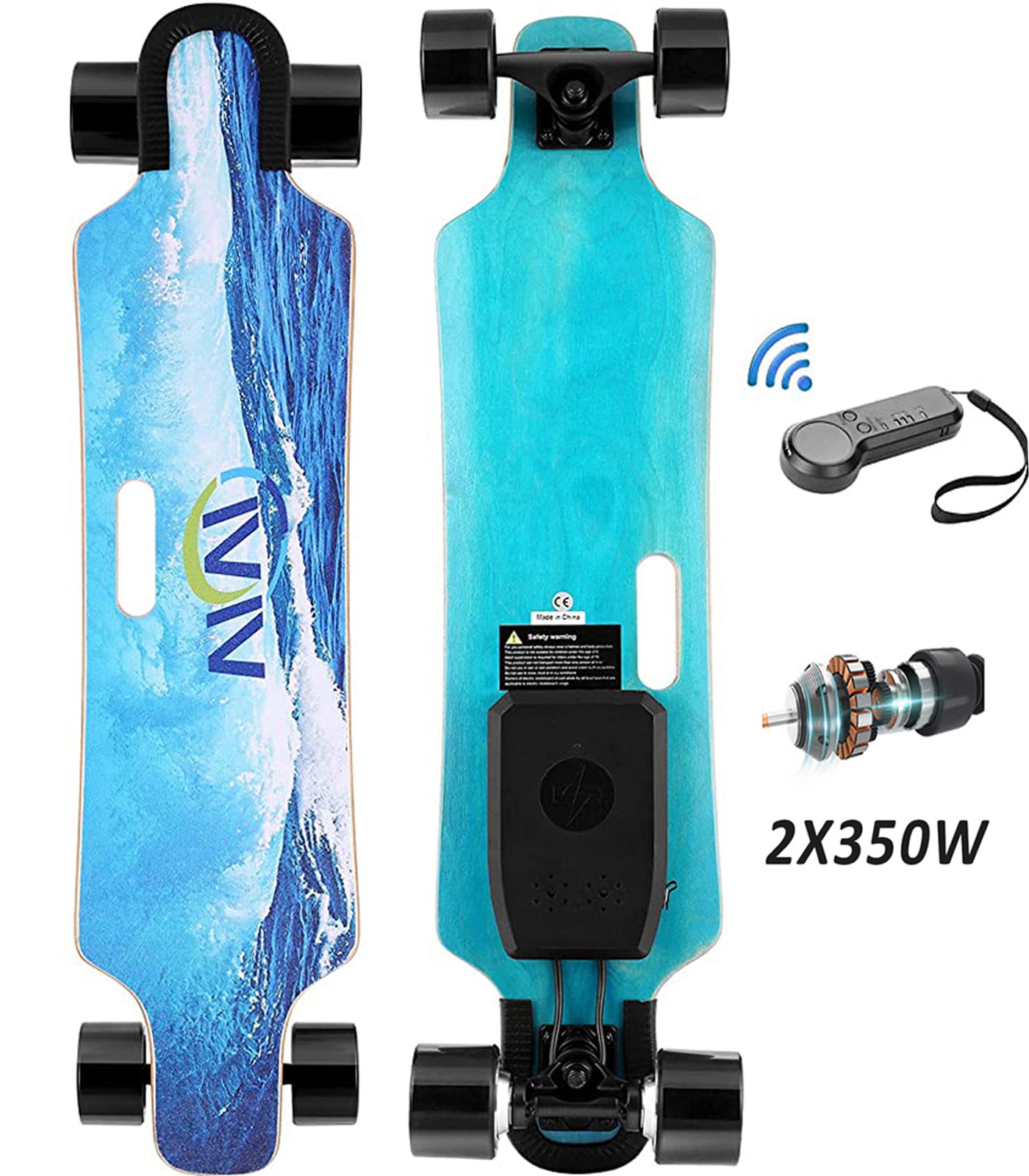 VIVI Electric Skateboard Longboard w/Remote Control 350W Motor Adult Teen Gift 