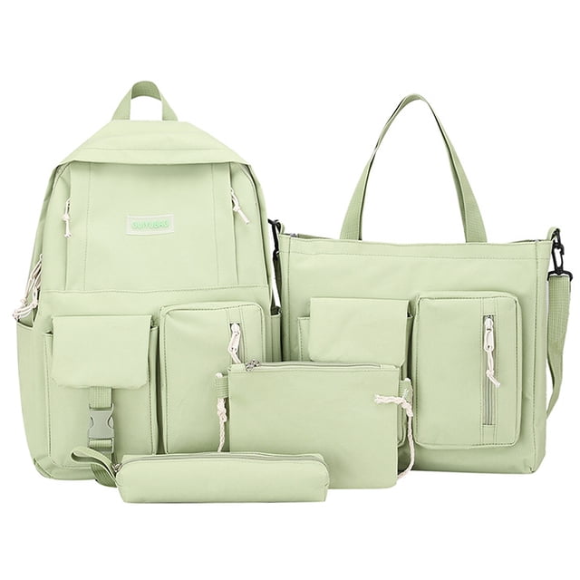 Juego combinado de mochilas escolares de lona, 4 unidades, para niñas adolescentes