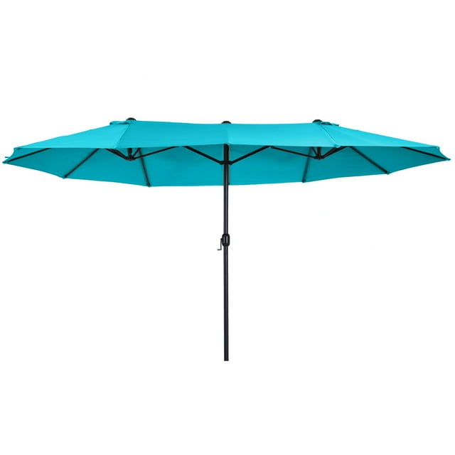 Outsunny 15ft Double-sided Patio Umbrella for Pool, Deck, Market, Sky Blue