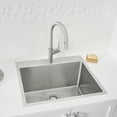 thumbnail image 3 of Quatrus R15 Évier à Linge en Acier Inoxydable 25 Pouces Bol Simple Double Montage, 3 of 5