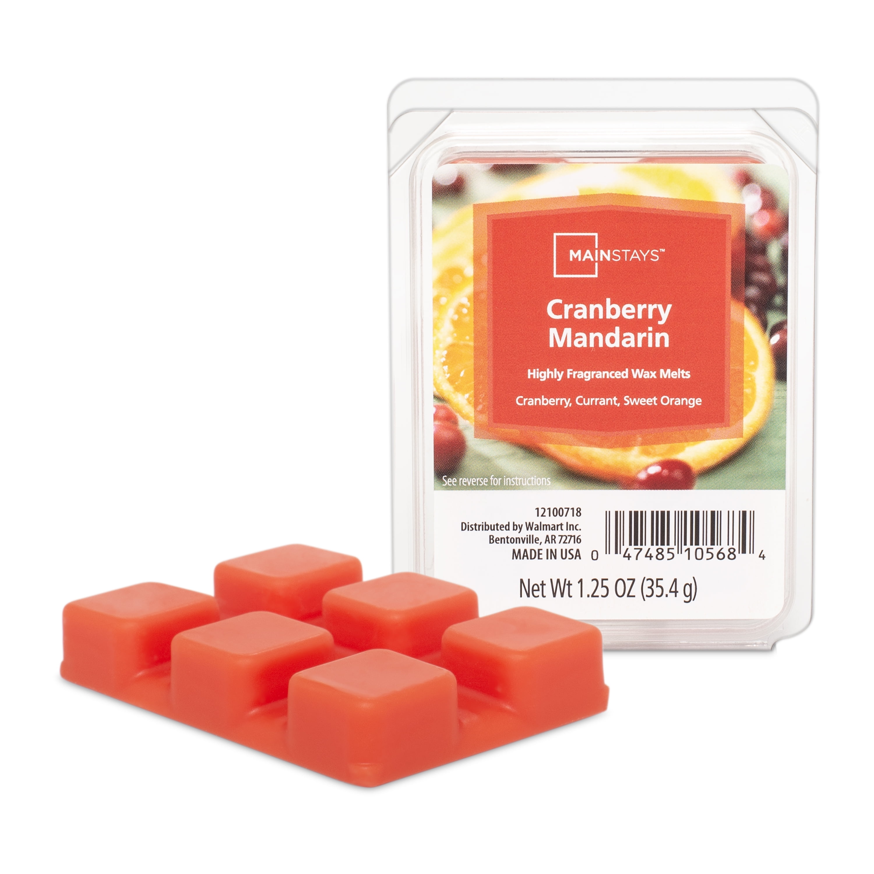 Mainstays Cranberry Mandarin Scented Wax Melt, 1.25 oz