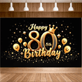 thumbnail image 3 of Golden Design Banner 80th Celebration Banner Elegant Decoration for Milestone Birthday Party Event, 3 of 9