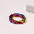 thumbnail image 6 of Blue/Green/Gold/Purple/Red 6 in 1 Bands Women's Stainless Steel Rings Size 6-10, 6 of 6