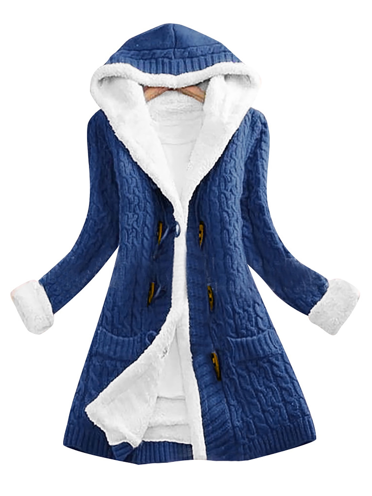 fleece lined cable knit cardigan