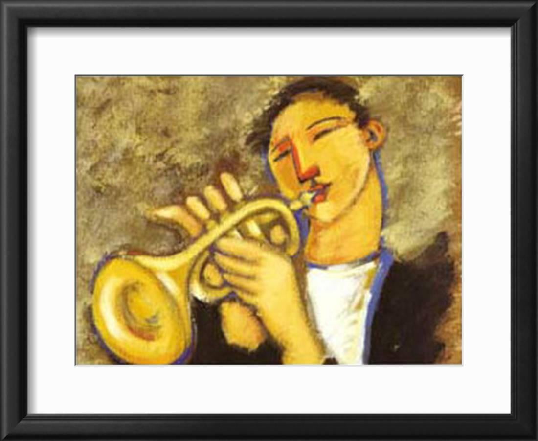 Trumpet Framed Art Print Wall Art By Marsha Hammel 17 5x14 5 Walmart Com Walmart Com